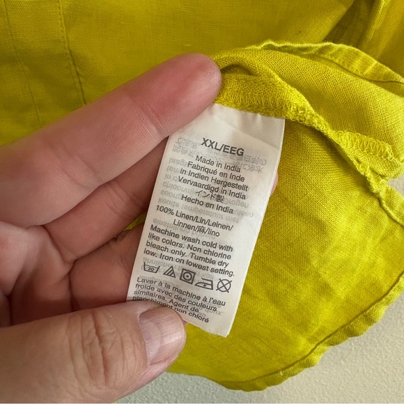J. Crew Bow Tie Shoulder Linen Tank in Chartreuse Limoncello size XXL NWT - Picture 6 of 10
